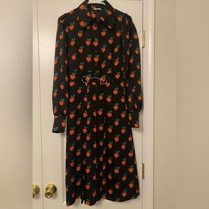 Manoush Dress Womens 36
Strawberry Heart Print Horsebit
Long Sleeve Midi